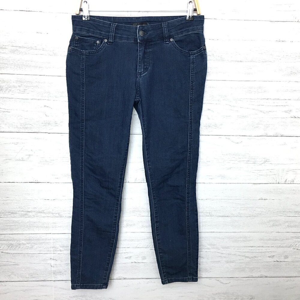 Prana Women's Jeans Carlotta Ankle Straight Leg Dark Wash Stretch 4 length 26"